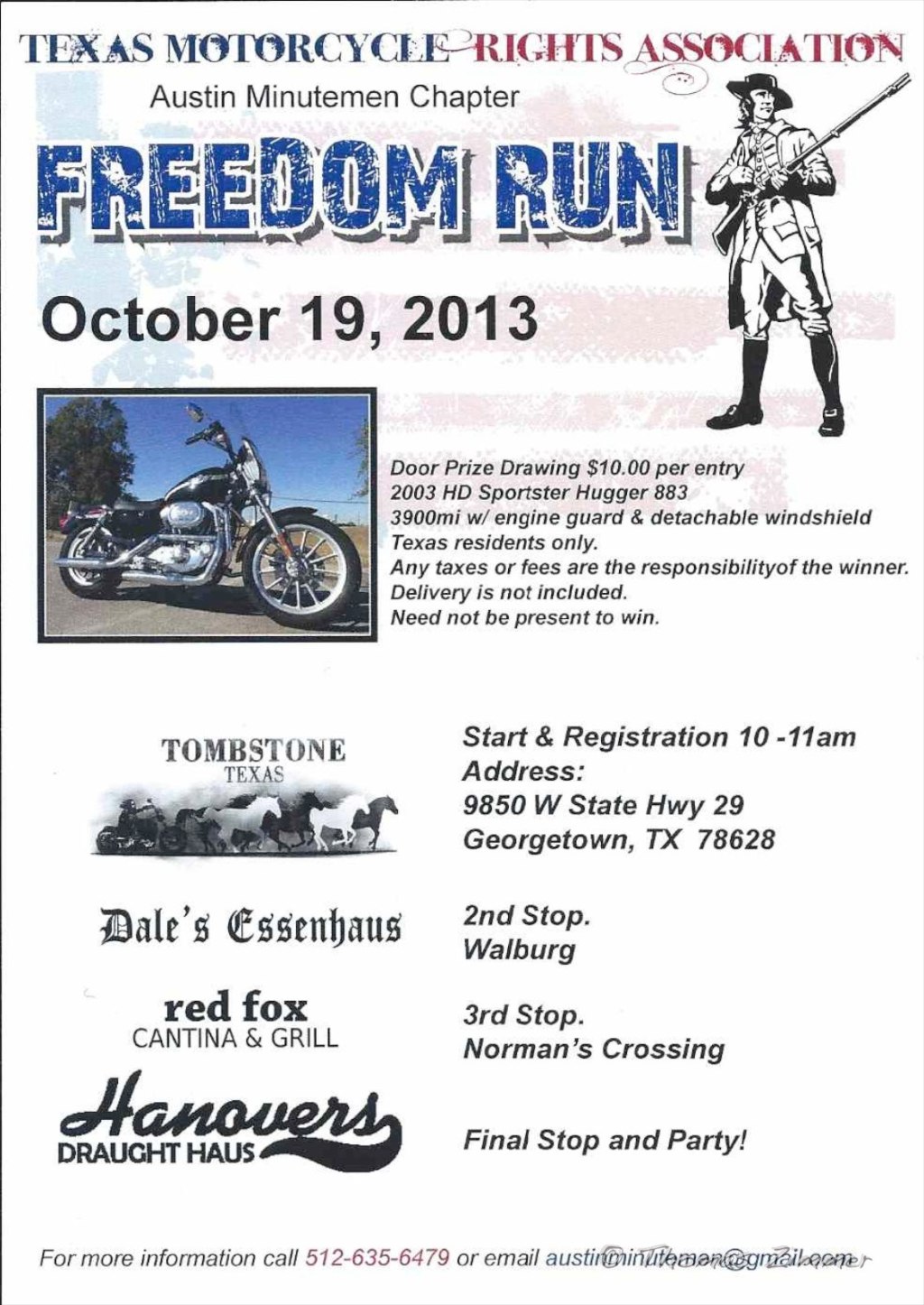 TMRA II Meeting for August – Freedom Run Announcement and Door Prize Tickets&nbsp;Available
